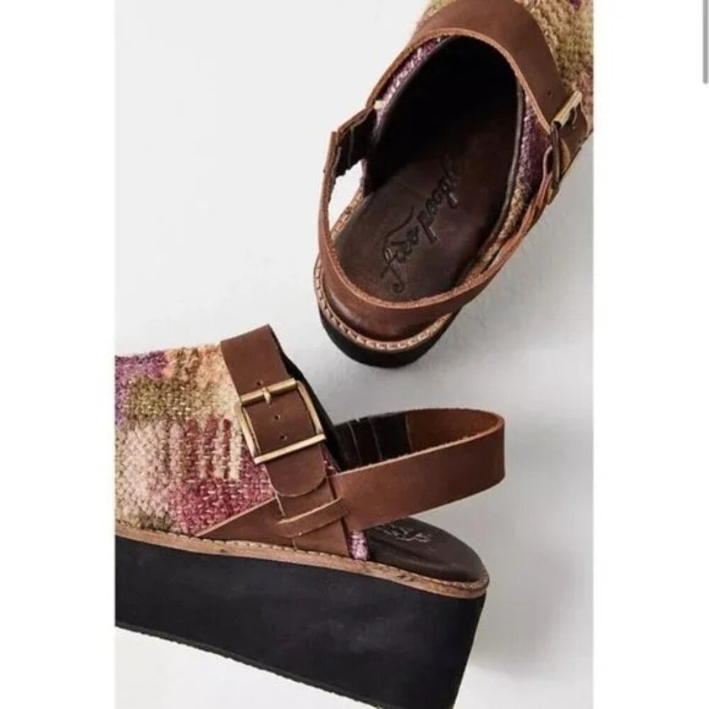 Free People Astrid Platform Clogs Mule in Mulberry Mix - Women's Size 11 US New - Picture 3 of 7